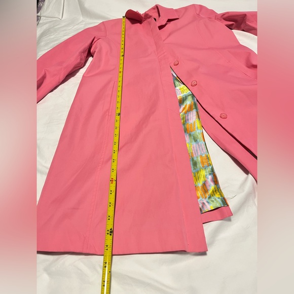 Jones New York Women’s Vibrant Pink Trench Rain Coat Single Breast  Size M - Picture 14 of 15